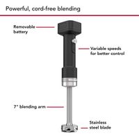 KitchenAid - Go Cordless Multi-Speed 180W Battery-Powered Hand Blender with Battery - Black - Alternate Views