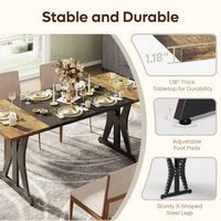 Bestier 71Inch Rectangular Dining Table for 6-8 People Wooden Kitchen Table with Metal Legs Compu... - Alternate Views