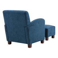 OSP Home Furnishings - Aiden Chair & Ottoman Herringbone - Navy - Alternate Views