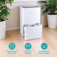 Hisense - 50 Pint Dehumidifier with 12 quarts Bucket Capacity - White - Alternate Views