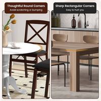 Costway 4-Person Dining Table Wooden Kitchen Table with Solid Rubber Wood Frame for Kitchen - White - Alternate Views