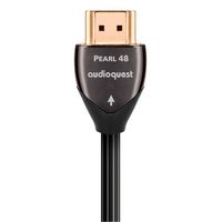 AudioQuest - Pearl 48 4.9' 4K-8K-10K 48Gbps In-Wall Rated HDMI Cable - Black with White Stripes - Alternate Views