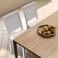 Costway Armless Wood Dining Chair Set of 2 with Rubber Wood Legs Curved Backrest Kitchen - White - Alternate Views