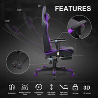 GTPlayer - GT002 Ergonomic Leather Ergonomic Gaming Chair - Puprle - Alternate Views