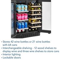 Insignia™ - Dual Zone Wine and Beverage Cooler with Glass Doors - Stainless Steel - Alternate Views