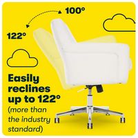 Serta - Ashland Bonded Leather & Memory Foam Home Office Chair - White - Alternate Views