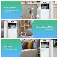 Costway 6000 BTU Portable Air Conditioner Cools up to 350 Sq.Ft w/ Remote Control 3-in-1 Air Cool... - Alternate Views