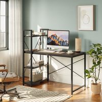 Bestier - 47inch Small Gaming Computer Desk with Shelves for Home Office - Black walnut - Alternate Views