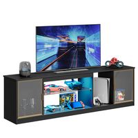Bestier - TV Cabinet with Storage and LED Light Strips for TVs Up to 75