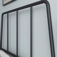 Sauder - Harvey Park Twin Metal Platrorm Bed w/ Headboard - Black - Alternate Views