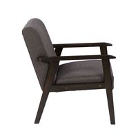 CorLiving - Greyson Wood Armchair - Charcoal Brown - Alternate Views