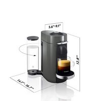 Nespresso - VertuoPlus Deluxe Coffee & Espresso Single-Serve Machine - Titanium - Alternate Views