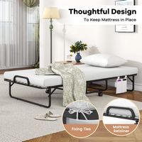 Costway Folding Bed with Memory Foam Mattress & Pillow Dust Cover Metal Frame 75