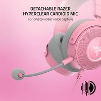 Razer - Kraken Kitty Edition V2 Pro Wired Gaming Headset - Quartz Pink - Alternate Views