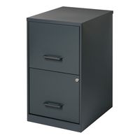Hirsh - Office Designs 18in. 2-Drawer Metal File Cabinet - Charcoal - Alternate Views