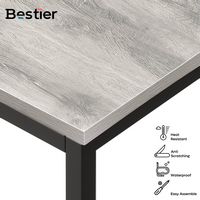 Bestier - L-Shaped Computer Desk with Storage Shelves - Retro Grey Oak - Alternate Views