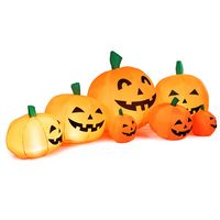 Costway - 7.5' Halloween Inflatable 7 Pumpkins Patch W/LED Light Outdoor Garden Decoration - Orange - Alternate Views