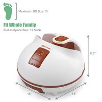 Costway - Steam Foot Spa Bath Massager Foot Sauna Care w/ Heating Timer Electric Rollers Brown - ... - Alternate Views