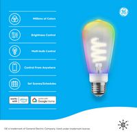 Cync - ST19 Edison Style Smart LED Light Bulb - Color Changing - Full Color - Alternate Views