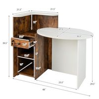 Costway - Front Reception Desk with Open Shelf and Lockable Drawer - Rustic Brown and White - Alternate Views