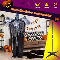 Costway - 6ft Halloween Animatronic Decoration Animated Dragon with Light Up Eyes Posable Wings &... - Alternate Views