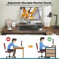 Bestier 55-inch L-Shaped Gaming Desk with File Drawer Monitor Stand and Fluted Panels Office Desk... - Alternate Views