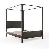 Martha Stewart - Hayes Wooden Queen Size Canopy Platform Bed with Headboard and Footboard in Dark... - Alternate Views