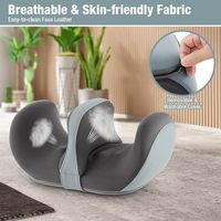 Costway - Foot & Calf Massager Electric Deep Kneading Waist Massager w/ Vibration & Heat - Grey - Alternate Views