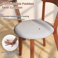 Costway Wooden Armless Dining Chair Set of 4 with Rubber Wood Legs Padded Seat Cushion - Walnut+Grey - Alternate Views