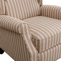 Bestier - Classic Wide Upholstered Stripe Recliner with Wing Back - 31