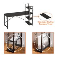Bestier - Computer Desk with Adjustable Shelves and Reversible Bookshelf - 63