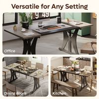 Bestier 71Inch Rectangular Dining Table for 6-8 People Wooden Kitchen Table with Metal Legs Compu... - Alternate Views