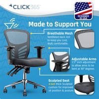 Click365 - Flow Mid-Back Mesh Office Chair - Gray - Alternate Views