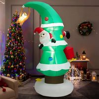 Costway - 8FT Inflatable Christmas Tree with Santa Claus, Blowup Holiday Decoration - Multicolor - Alternate Views