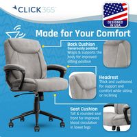 Click365 - Transform 1.0 Upholstered Desk Office Chair - Fabric - Light Gray - Alternate Views