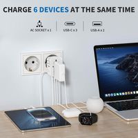 Epicka - Universal Travel Adapter with 3 USB-C and 2 USB-A Ports Charger for USA EU UK AUS (TA-10... - Alternate Views