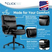 Click365 - Transform 2.0 Extra Comfort Ergonomic Mid-Back Desk Chair - Black - Alternate Views
