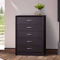 CorLiving - Newport 5 Drawer Tall Dresser - Black - Alternate Views