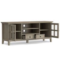 Simpli Home - Acadian SOLID WOOD 60 inch Wide Transitional TV Media Stand in Distressed Grey For ... - Alternate Views