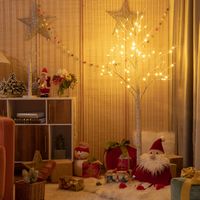 Costway - 5ft Pre-lit Twig Birch Tree for Christmas Holiday with 72 LED Lights - White - Alternate Views