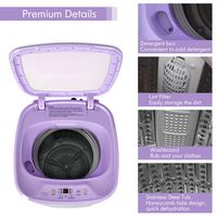 Costway - 8 lb. Portable Fully Automatic Washing Machine with Drain Pump - Purple and White - Alternate Views