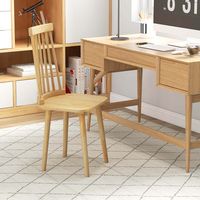 Costway Windsor Dining Chairs Set of 2 Dining Chairs with High Spindle Back - Natural - Alternate Views