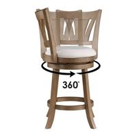 OSP Home Furnishings - Miller Swivel Counter Stool - Linen/Medium Oak - Alternate Views