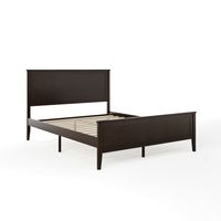 Martha Stewart - Corbin Wooden Queen Size Platform Bed with Headboard and Footboard in Dark Brown... - Alternate Views