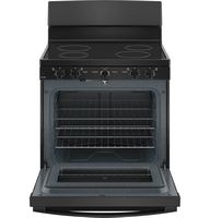 GE - 5 Cu. Ft. Freestanding  Electric Range with Self-Cleaning and Dual-Element Bake - Black - Alternate Views