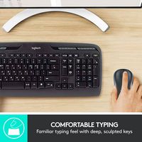 Logitech - MK320 Full-size Wireless Membrane Keyboard and Mouse Bundle - Black - Alternate Views