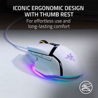 Razer - Basilisk V3 Optical Gaming Mouse with Chroma RBG Lighting - Wired - White - Alternate Views