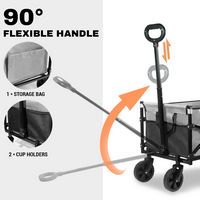 Bestier Upgraded Folding Wagon with Adjustable Handle with Wheels - Grey - Alternate Views