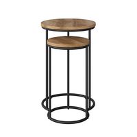 CorLiving - Fort Worth Nesting Side Table - Light Brown - Alternate Views