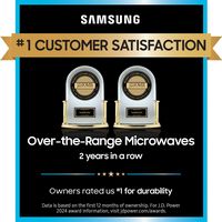 Samsung - 1.1 cu. ft. Smart SLIM Over-the-Range Microwave with 400 CFM Ventilation - Matte Black ... - Alternate Views